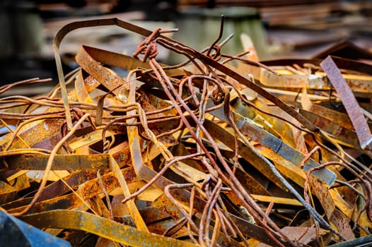 heap of random rusty grungy metal-scrap