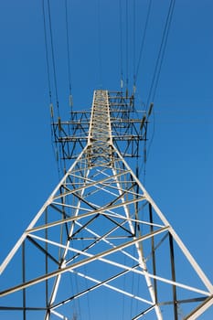high voltage electric power lines on pylons