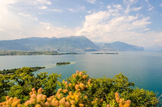 Panoramic View from the Manerba Rock on Lake Garda, Italy