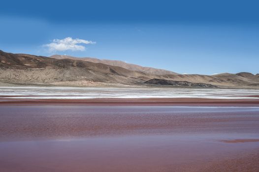 Salinas Grandes on Argentina Andes is a salt desert in the Jujuy Province. It is of industrial importance for its sodium and potassium mines. Salar de Uyuni is also located in the same region