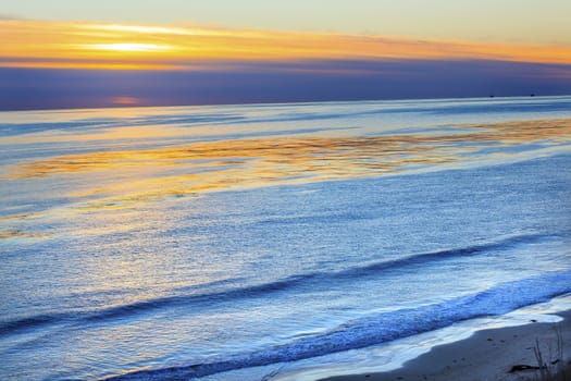 Ellwood Mesa Oil Wells Coastline Pacific Oecan Orange Sunset Goleta California 