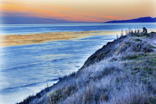 Ellwood Mesa Sand Dune Lovers Coastline Pacific Oecan Orange Sunset Goleta California 