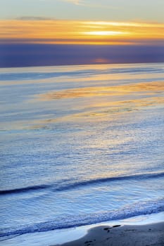 Ellwood Mesa Coastline Pacific Oecan Orange Sunset Goleta California 