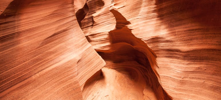 Interior of Antelope Canyon, woderful orange waves made of stone