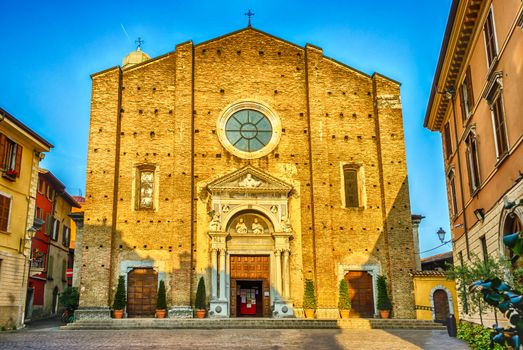 Facade of the Cathedral in Salo, Lake Garda, Brescia, Italy