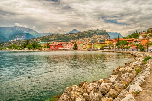 Village of Torbole, lakeside, Lake Garda, Italy