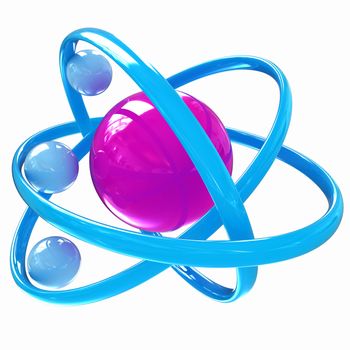 3d atom isolated on white background 