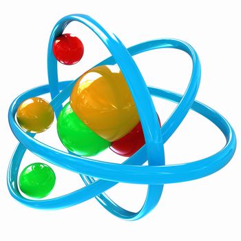 3d illustration of a water molecule isolated on white background