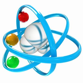 3d illustration of a water molecule isolated on white background