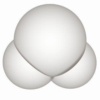 3d illustration of a water molecule isolated on white background
