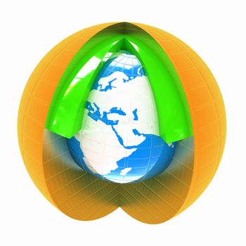 Abstract globe symbol, isolated icon, business concept 