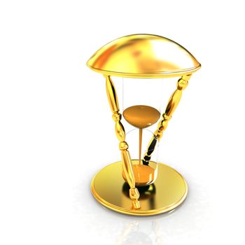 Transparent hourglass isolated on white background. Sand clock icon 3d illustration. 