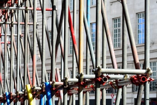 Scaffolding in street