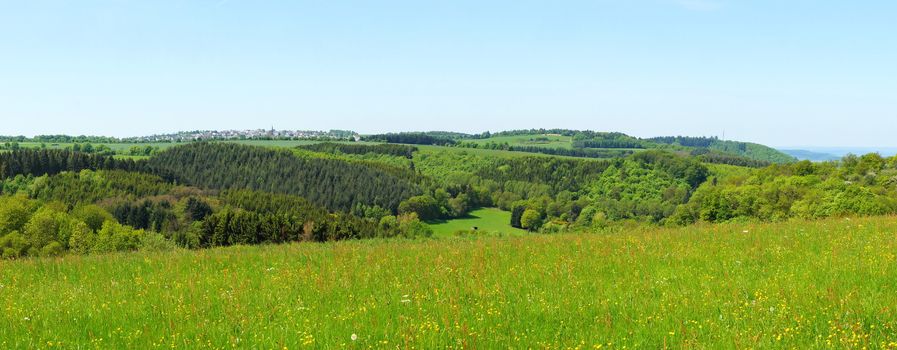 Landschaft bei Monzelfeld Im Hunsrück Panorama