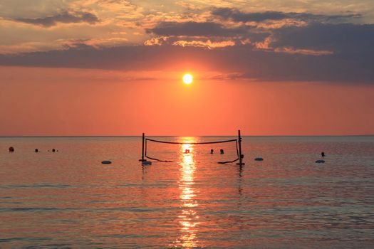 Sunset at Aegean sea,Mediterranean,Greece,Halkidiki peninsula