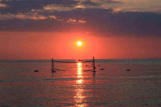 Sunset at Aegean sea,Mediterranean,Greece,Halkidiki peninsula