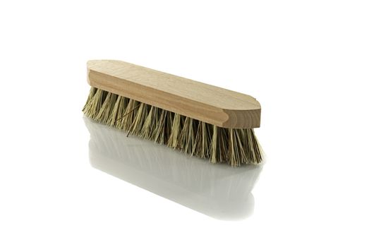 wooden brush isolated on white background
