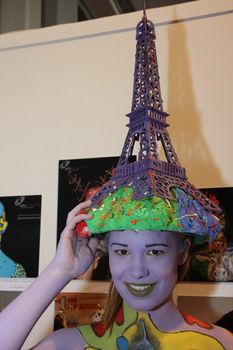 Body art at 23th iinternational fair and congress of cosmetics, solarium, equipment, wellness, spa and hair care, the largest beauty fair in South-east Europe, The touch of Paris, 26th and 27th April 2014. Belgrade,Serbia