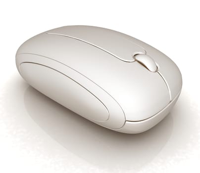 Wireless computer mouse on white background 