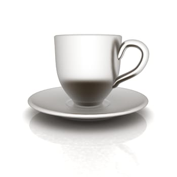 Cup on a saucer on white background 