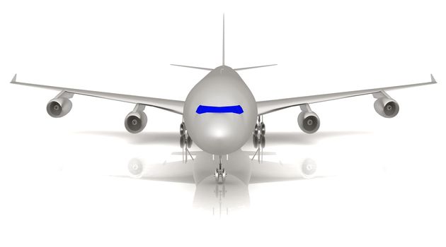 Airplane on a white background