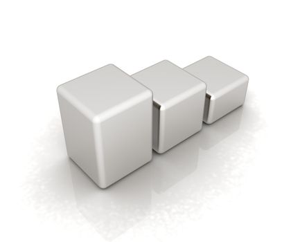 Blocks on a white background