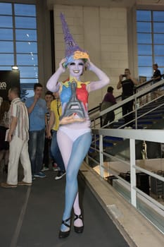 Body art at 23th iinternational fair and congress of cosmetics, solarium, equipment, wellness, spa and hair care, the largest beauty fair in South-east Europe, The touch of Paris, 26th and 27th April 2014. Belgrade,Serbia