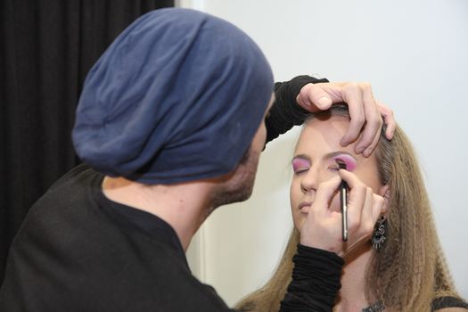 Cosmetic treatment at 23th iinternational fair and congress of cosmetics, solarium, equipment, wellness, spa and hair care, the largest beauty fair in South-east Europe, The touch of Paris, 26th and 27th April 2014. Belgrade,Serbia