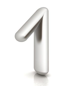 Number "1"- one on white background