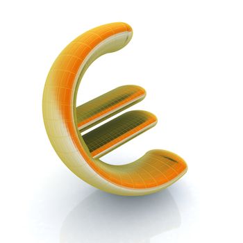 euro sign on a white background 