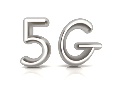 5g modern internet network. 3d text 