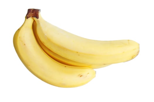 Bananas bunch laying isolated on the white background