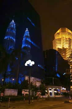 Street, Reflections. Street near Petronas Twin Towers.