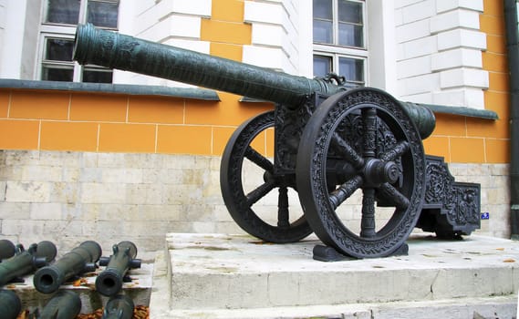 Ancient artillery Cannons In The Moscow Kremlin, Russia