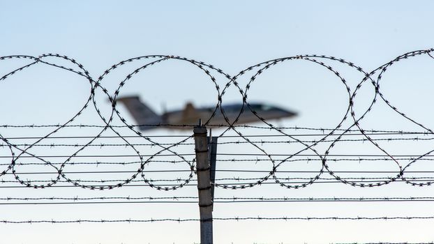 barbed wire in the vicinity of the airport