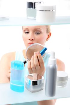 Lengthening mascara waterproof - woman choosing mascara
