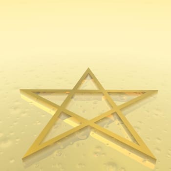 Magen David (star of David) as jewish religious symbol in golden ground