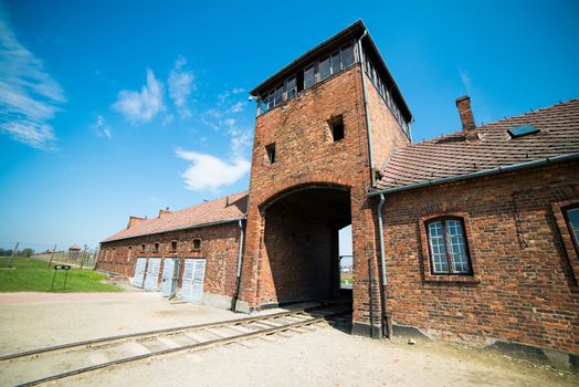 Main entrance to Auschwitz Birkenau Concentration Camp