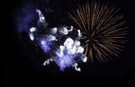 beatiful firework explosion in the night sky