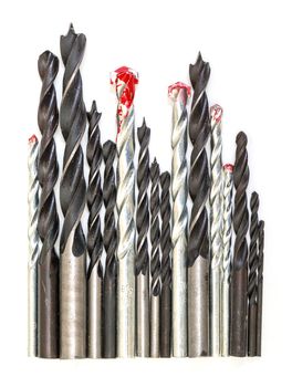 Set of Drill Bits, on white background
