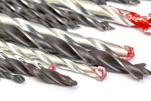 Set of Drill Bits, on white background