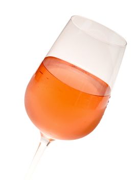 Wineglass With Pink Wine, on white background