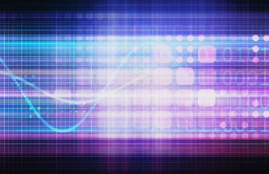 Conceptual Business Chart Background with Technology Art