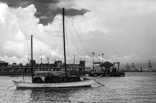 Old Yacht in the Penang Port. Malaysia