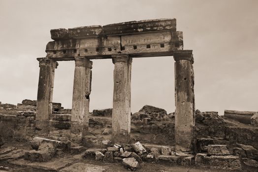 Ruin in ancient greek town Hierapolis, Turkey