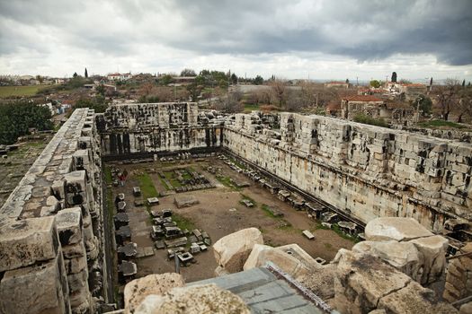 Ruins of ancient Apollo temple in Didyma, Turkey