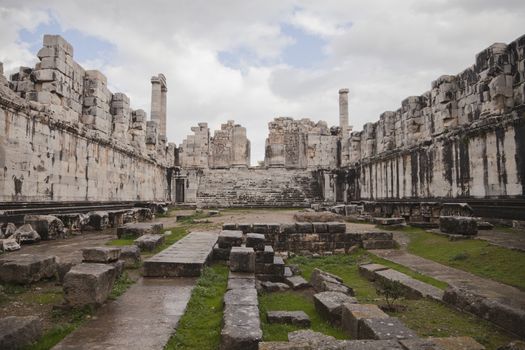 Ruins of ancient Apollo temple in Didyma, Turkey