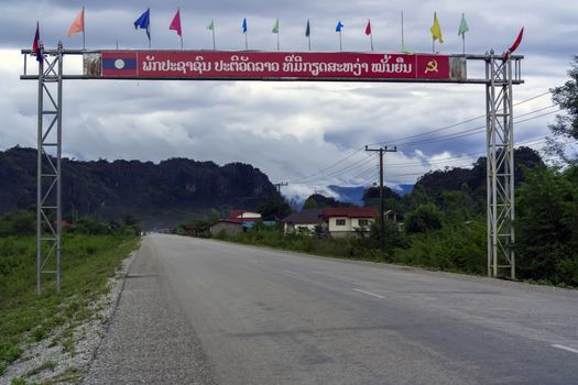 No Traffic Jams on Socialism Roads. Laos, Khammouane province.