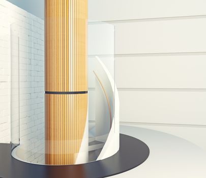 modern spiral staircase interior design. 3d concept