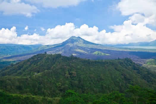Landscape of Batur volcano on Bali island, Indonesia
